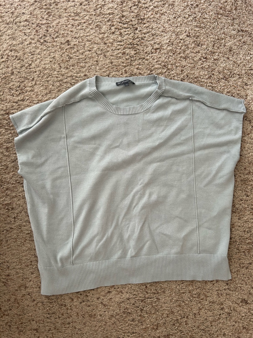 Adrianna Papell Mint Crewneck Sweater Short Sleeve
